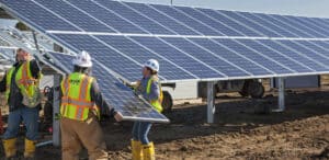 Three Unions IBEW IUOE LIUNA Sign Historic Solar Agreement